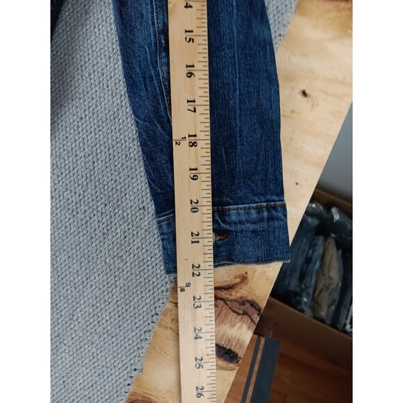 Old Navy Custom Jean Jacket Women's Medium Blue "Aerosmith" Hand Painted Cropped - Picture 12 of 13